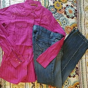 Fuchsia Wrangler women's button down